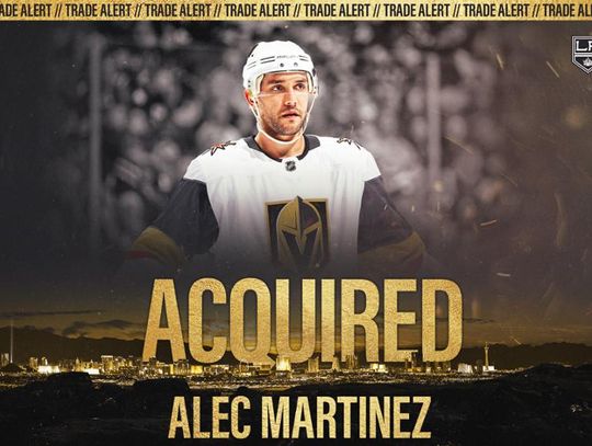 Golden Knights Bolster Defense, Acquire Alec Martinez