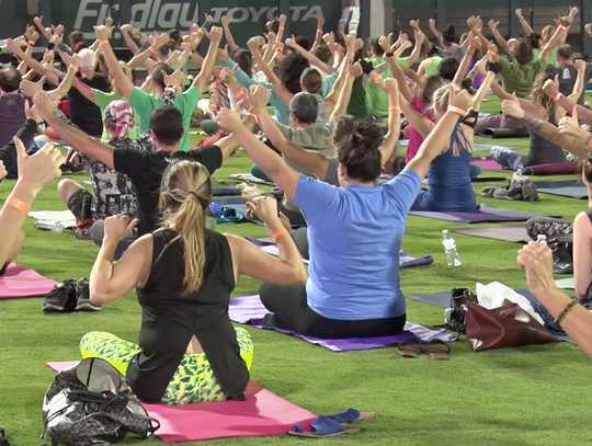 Yoga at the Las Vegas Ballpark! 
