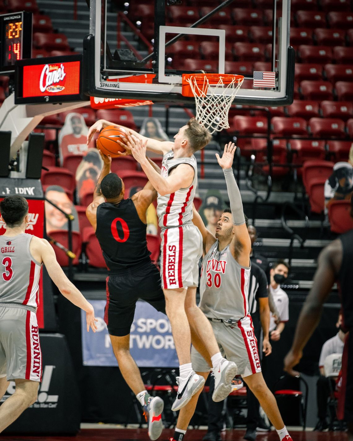 Aztecs Dominate Rebels in Final Home Game of the Season