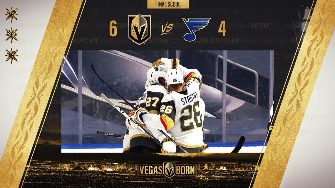 Vegas Rides Three-Goal Third to Beat the Blues 6-4